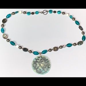 Blue beaded necklace